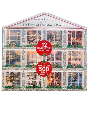 Thomas Kinkade 12 Days of Christmas Jigsaw Puzzle Tin Set